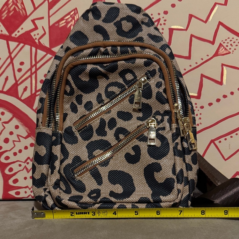 Leopard Print Mini Backpack - image 1